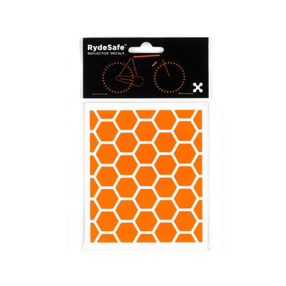 RydeSafe Reflective Decals - Hexagon Kit - Small (orange)
