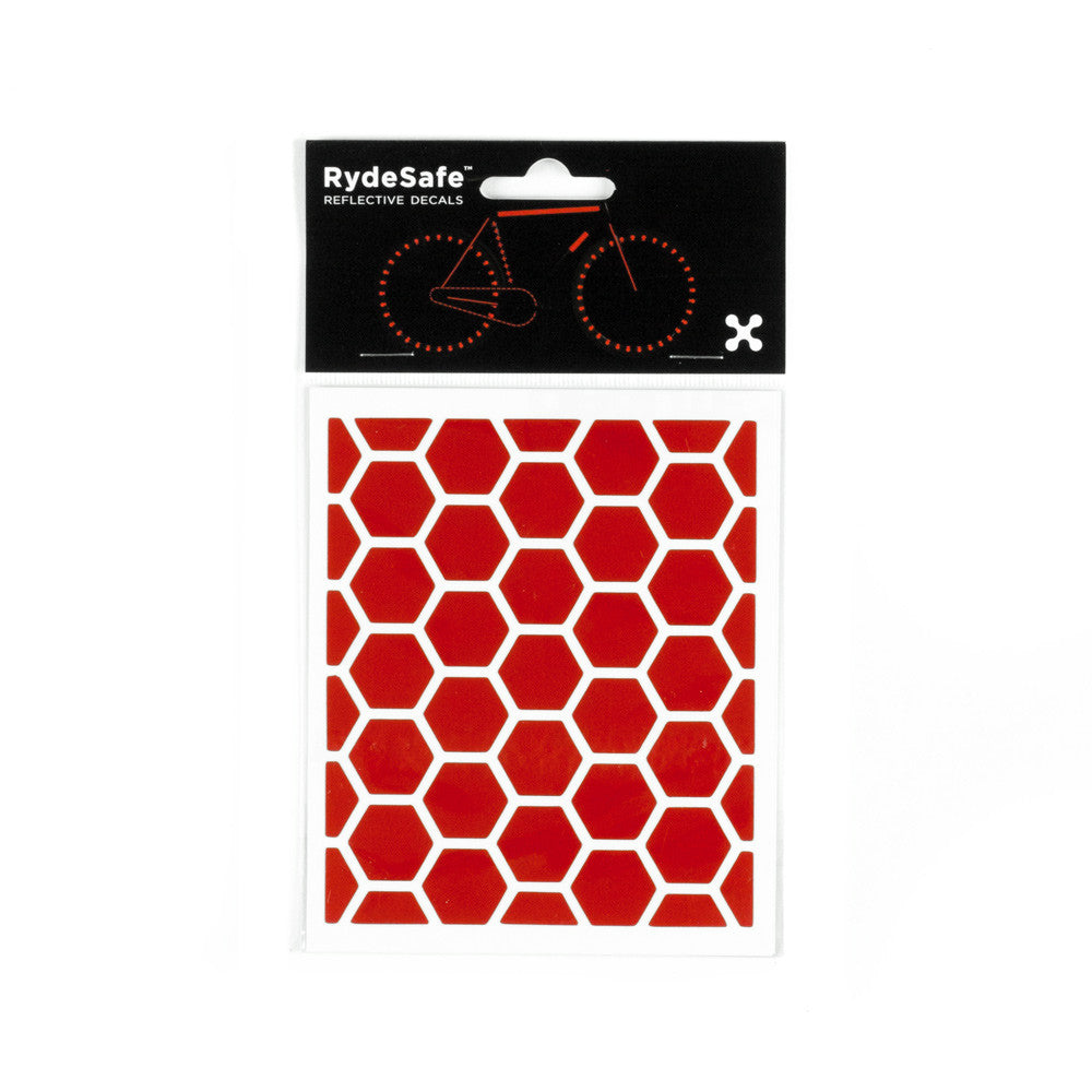 RydeSafe Reflective Decals - Hexagon Kit - Small (red)