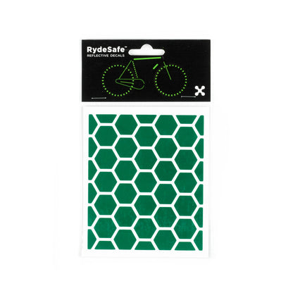 RydeSafe Reflective Decals - Hexagon Kit - Small (green)